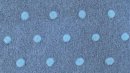Walkloden Jeansblau mit hellblauen Dots